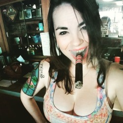 ftbmelanie:@grosebennett smoking the HVC Cerro Maduro! In stock in store and online! Grab em - they’re fantastic. She is too ☺️. @hvccigars #hvccigars #cigarporn #cigaraddict #cigarians #cigarlover #cigarfan #girlsandcigars #ladiesoftheleaf #azlove
