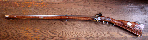 Contemporary double barrel flintlock rifle crafted by David Price in 2013.