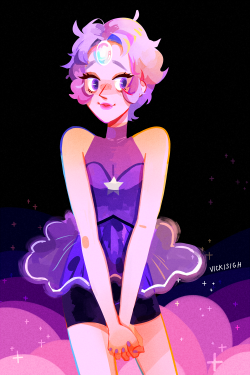 vickisigh:  my interpretation of Pearl if she had Amethyst’s colors instead! 