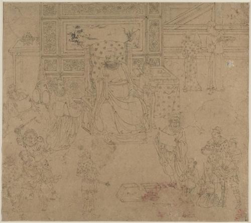 Album of Daoist and Buddhist Themes: Kings of Hells: Leaf 34, 1200s, Cleveland Museum of Art: Chines