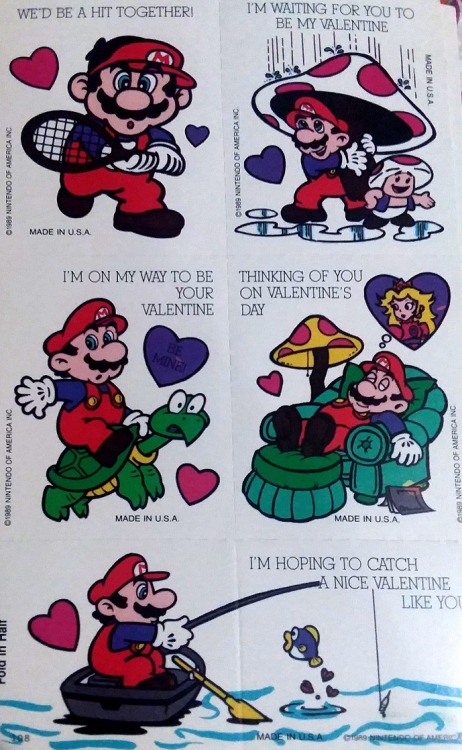 Various officially licensed 1989 Mario valentines.Main Blog | Twitter | Patreon | Source: twitter.co