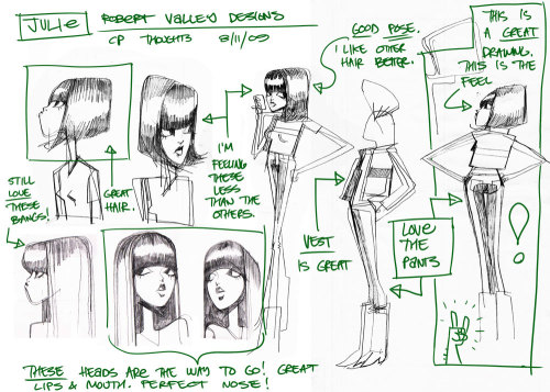 artanecdotally:theanimationarchive:David Vandervoort’s character design/model sheets were based off 