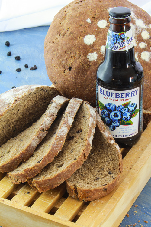 Blueberry Oatmeal Stout Sourdough Loaves