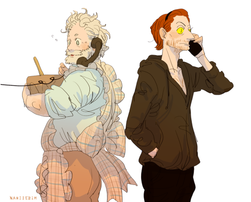 naniiebimworks:Aziraphale and Crowley, Lockdown