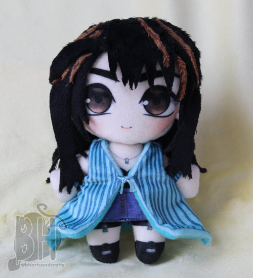 bhcrafts:  Made a little Rinoa plush to test out the new velvet fabric I’ll be using for print