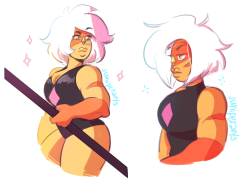 juniperarts:  I’m loving the early/Pink Diamond Jasper concepts I’ve been seeing. I also love @rcdart‘s idea/design of Jasper’s pearl! 