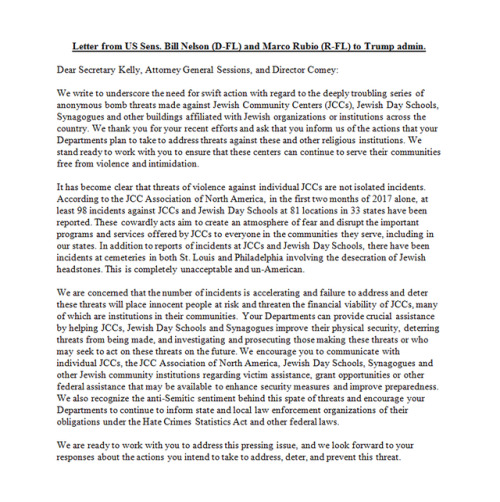 nbcnightlynews:JUST IN: Letter cosigned by all 100 US senators demands “swift action” from Trump adm