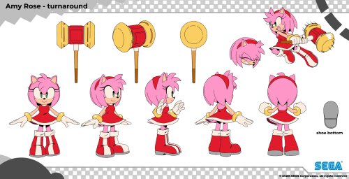 Amy’s Model Sheet For The Animated Intro For ‘Sonic Dream Team’ On Apple Arcade. Support Us On