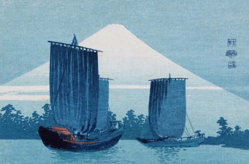 Uehara Konen (1878~1940) 1. Red Rooftops2. Sailing Boats and Mount Fuji