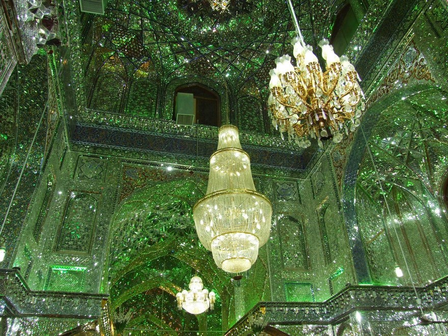 culturenlifestyle: Stunning Mosque Decorated In Millions Of Mirror and Glass Shards