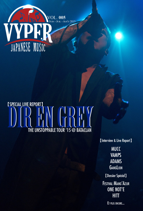 DIR EN GREY will be in front cover of the new VYPER Japanese Music Mag !Don’t miss it ;-)Pre-order a
