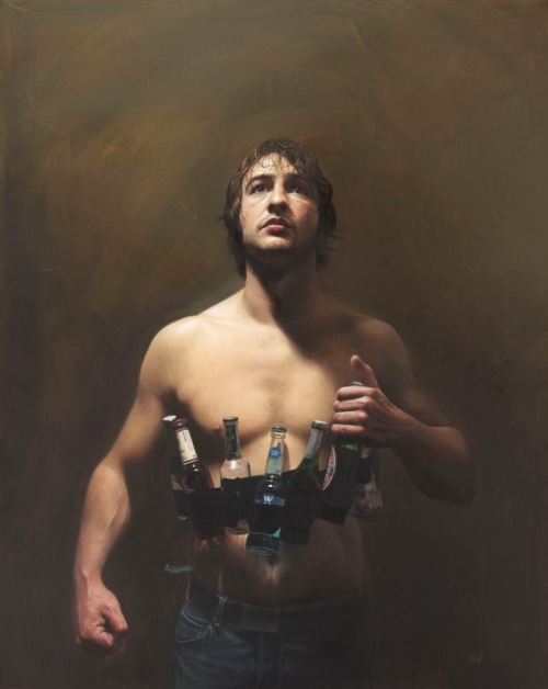 crossconnectmag:  Mitch Griffiths (born in Nuneaton in 1971) uses a traditional, almost forgotten style of painting, inspired by the light and composition of Old Master paintings, but he uses this style to depict the issues concerning 21st-century British