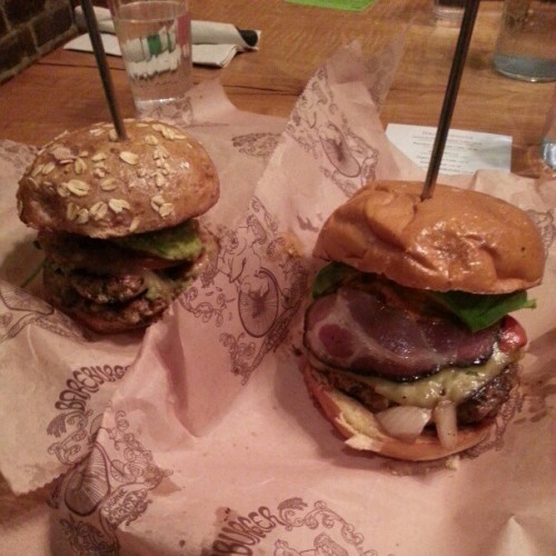 Bareburger’s Roadhouse burger with bison meat, pepperjack, grilled onions, avocado, roasted red peppers, country bacon, and smoked paprika mayo. Oh, it was messy, but so good!