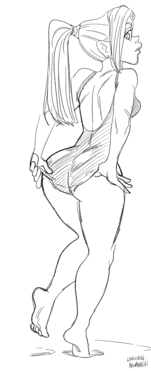 liefeldianabomination: Drawthread Courtney Babcock Swimsuit Edition. 