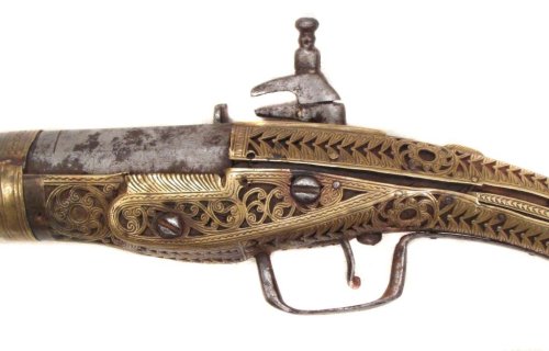 A lovely brass mounted flintlock pistol from Albania, mid 18th century.