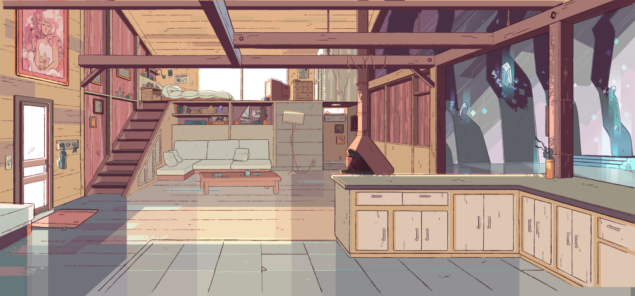 A selection of Backgrounds from the Steven Universe episode: House Guest Art Direction: Elle