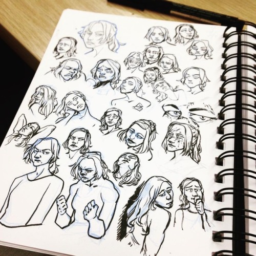 Crowded expression study! Really pushing through not making every face perfect but rather expressive