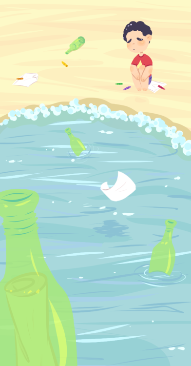 wolfyscribbles:  message in a bottle 