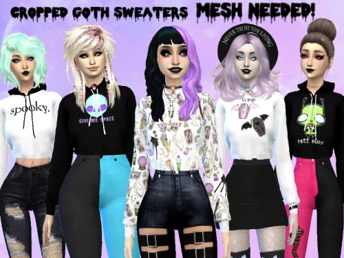 assorted goth sweaters, you need the mesh, its here https://www.simfileshare.net/download/449536/the