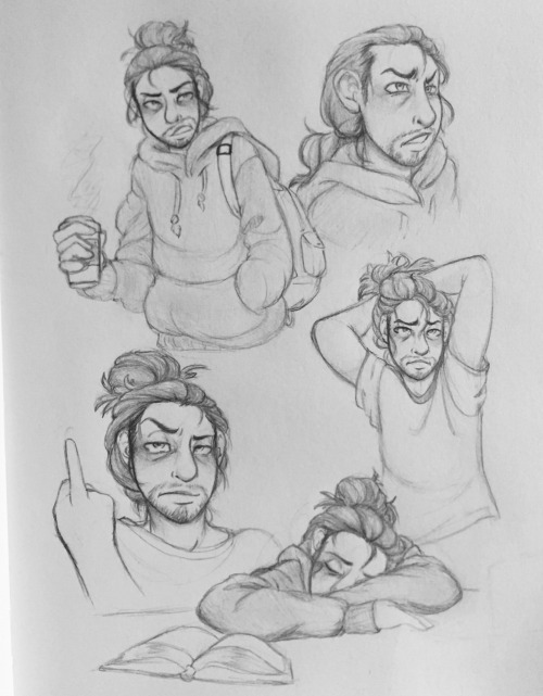 midnigtartist:Young, scrappy, and utterly exhausted. I’m in the mood to draw some college AU Hamilto