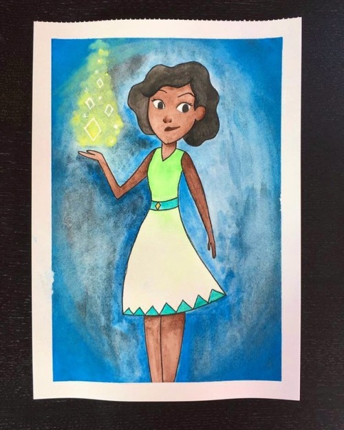 #watercolor #girl #magic #colors #green #blue #art #drawing