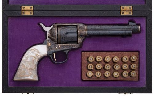 Alvin White master engraved 1st Gen. Colt Single Action Army with carved pearl grips, produced in 19