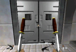 n64thstreet: Bringing throwing knives to a gunfight in GoldenEye 007, by Rare.