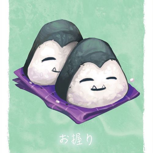 Pokefood series continues with Snorlax Onigiri! Grab this postcard or the entire six part series at 