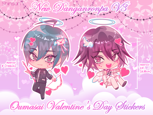 hey :) just made some new oumasai stickers with the theme on valentines day since its february! plea