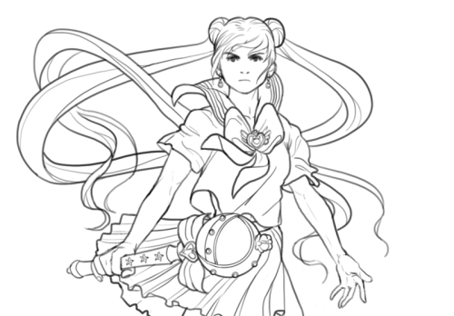logeirr: Woops, I accidentally Sailor Moon.I also accidentally colour but not so good :C I&rsquo;l