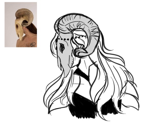 i just think it would be cool if she had a ram skull mask :)