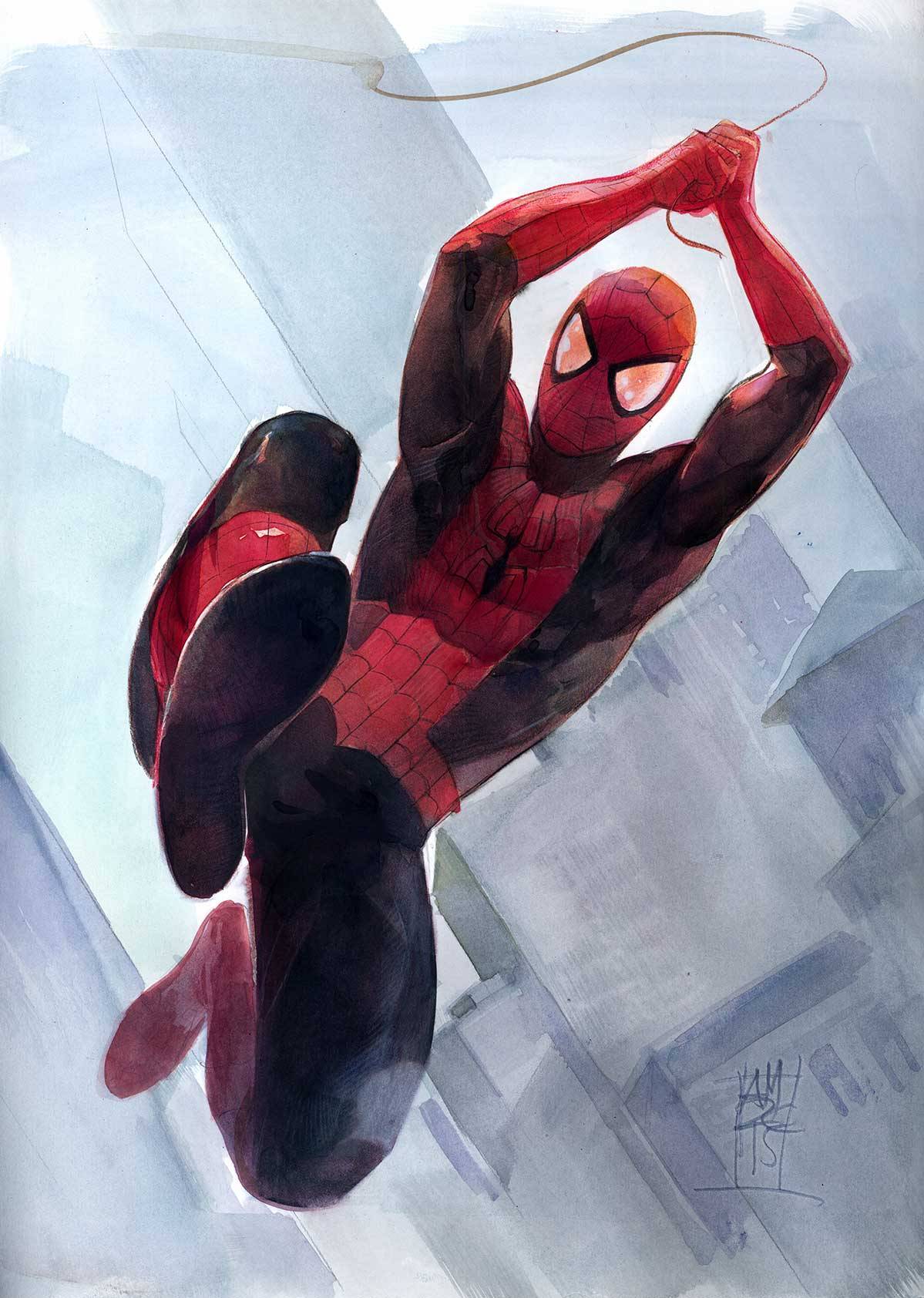 alexmaleev:  I rarely draw Spiderman, but here is an 14X17 watercolor exception.