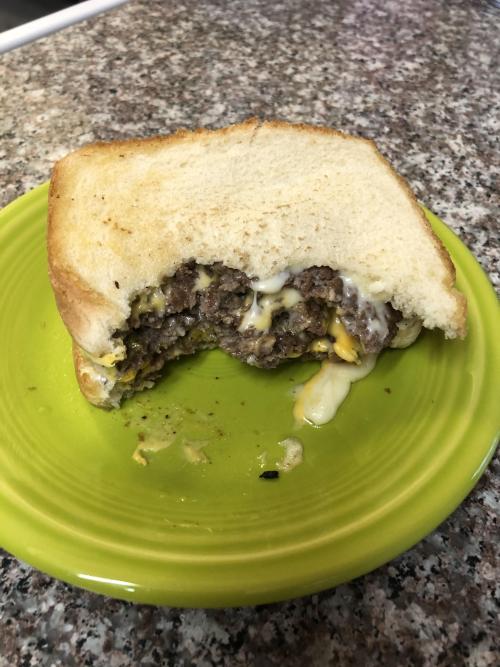 Leftover Big Mac’s from a bundle box reheated in cast iron, added extra cheese and put between