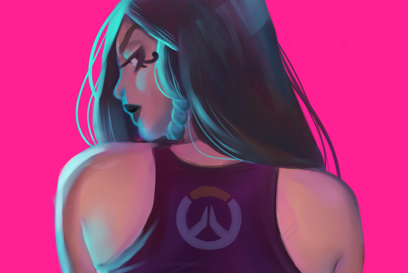 laurziipan:  Pharah, Overwatch Trying a new way of coloring, a sloppy test. Chose