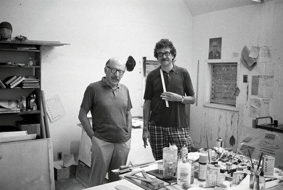 Saul Steinberg and Kurt Vonnegut
In A Man Without A Country, Vonnegut called Steinberg “the wisest person I ever met in my entire life”:
“I could ask him anything, and six seconds would pass, and then he would give me a perfect answer, gruffly,...