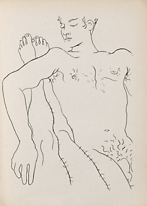  Jean Cocteau Male Couple  Illustration for Jean Genet’s ‘Querelle de Brest’1947 