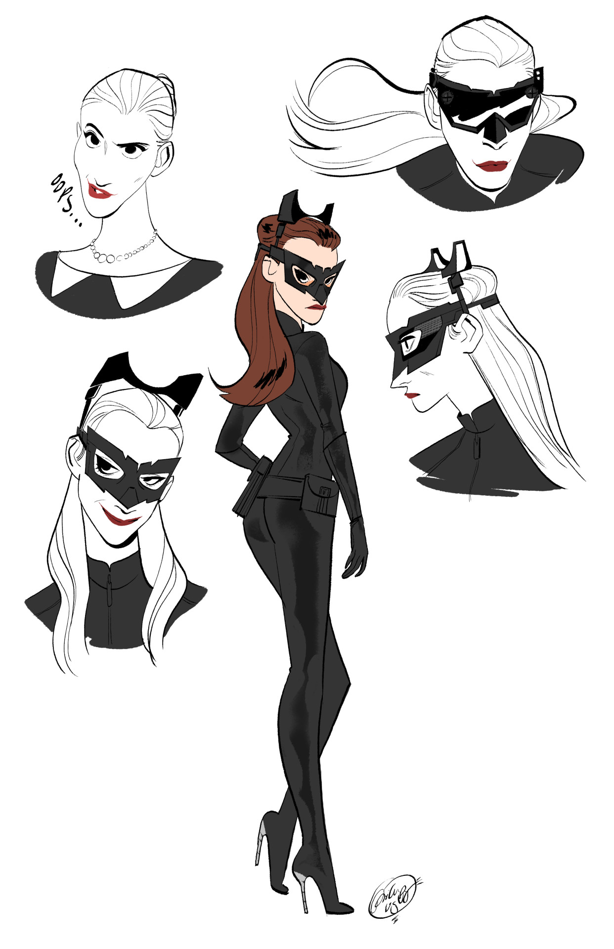 philliplight:  One of my coworkers and I decided to draw Catwoman for funsies! I