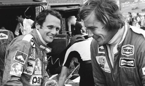 pieregasly: Formula One Legends: Niki Lauda and James Hunt.