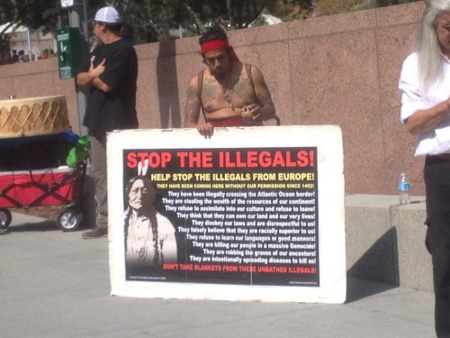 takingbackourculture:Yesterday I attended a protest against Columbus Day in Los Angeles. The rally s