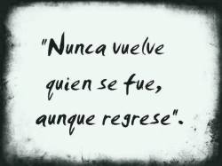 imagenesdedesamor:  No vuelve quien se fue, aunque regrese.http://ift.tt/1Fv7EYl