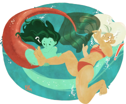 katlay:  While at work recently I had to draw The Little Mermaid a whole bunch, and it made me really want to see a healthy, inter-species relationship with a mermaid and a human. No body modification necessary!  Now I’m not sick! And I can finally