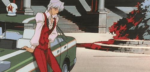 bahamutdisco:akio doing THAT car thing in the movie.