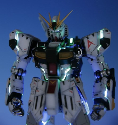 ohnicegundam:MG 1/100 Nu Gundam Ver Ka.- Completed Build w/ LEDsModeled by kmalive