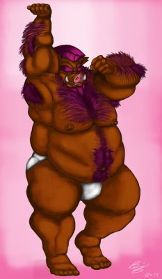 knightinshiningmohawk:  Say hello to Pudding! yes, his name is ‘Pudding’. A friend of mine convinced me that Boars with food based names are the best. So I went along with it. Plus his hair is pink! Gotta love a guy in pink!