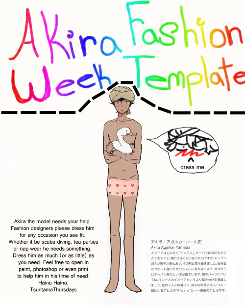 tsuritamathursdays:  eelric:  tsuritamathursdays:  Akira Fashion Week Template I have made something due to the amount of excuses coming out of our beautiful fandom. “Oh I love fashion weeks but I can’t draw, but I don’t have a tablet, but I won’t
