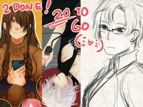 2 done and 20 to go!20th’s wip is jaehee aaaa&hellip;. ;w;