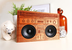 tumblropenarts:  Artist Name: Jake Mize Tumblr: woodenboombox  This is a product that I designed, built, and photographed called The Wooden Boombox. 