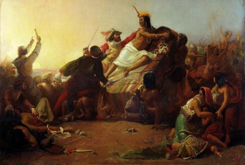Pizarro Seizing the Inca of Peru, John Everett Millais, 1846 [4429x2990]