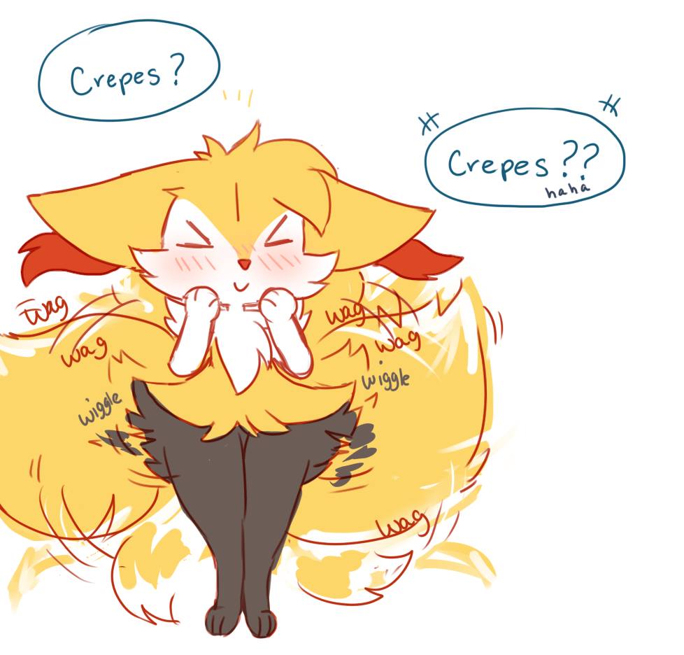 braixendaily: he also wiggles for crepes and one other thing HNNNG &lt;3