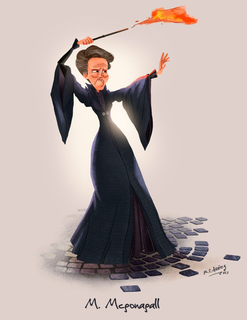 cosmo-nauta:  The theme of “Wizarding Wednesday” is “Minerva Mcgonagall” so I enjoyed doing this character design ;)   Mcgonagall in the Hogwarts battle!